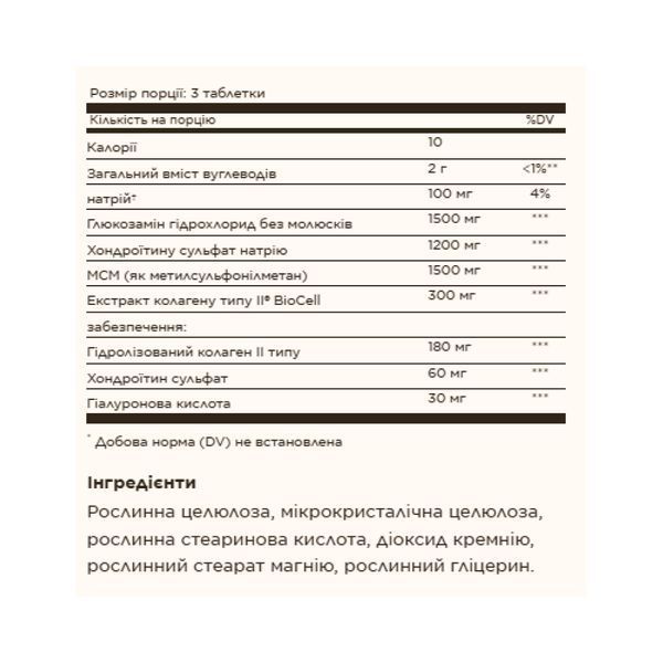 Glucosamine Hyaluronic Acid Chondroitin MSM (Shellfish-Free) - 120 tabs 2023-10-4122 фото