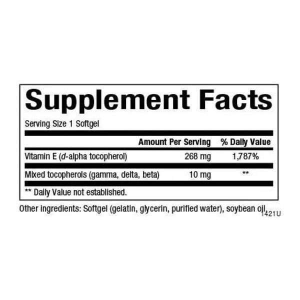 Mixed Vitamin E 268 mg (400 IU) - 90 softgels 2023-10-3815 фото
