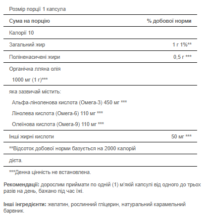 Flax Oil 1000mg Omega - 3.6 & 9 High Lignan - 120sgels 100-48-4221792-20 фото