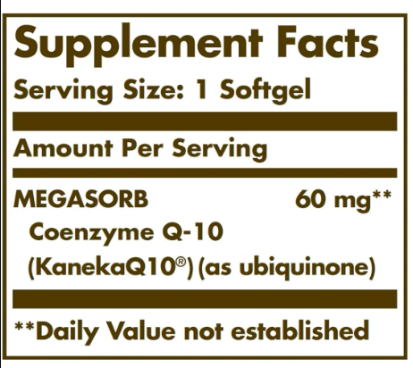 Megasorb CoQ-10 60mg - 120 softgels 2022-10-1523 фото