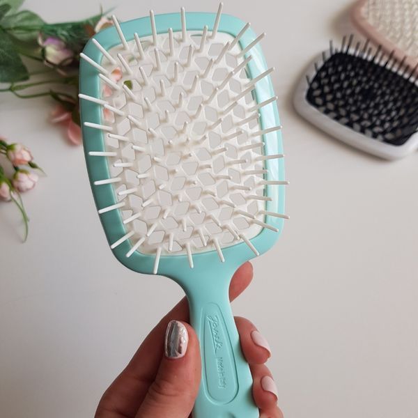 Гребінець для волосся Janeke Superbrush (блакитно-білий) 8006060607618 фото