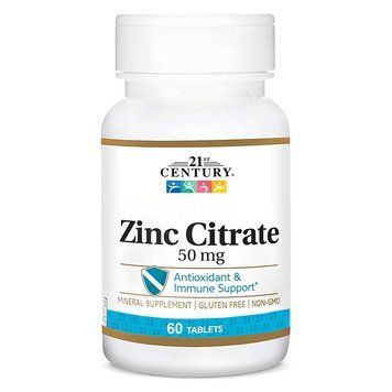 Цинк цитрат - 21st Century Zinc Citrate 50мг - 60 таблеток 740985280263 фото
