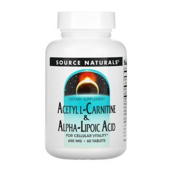 Acetyl L-Carnitine & Alpha-Lipoic Acid 650mg - 60 tabs 2023-10-3581 фото