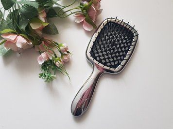 Гребінець для волосся Janeke Superbrush (срібло з чорним) 8006060593362 фото