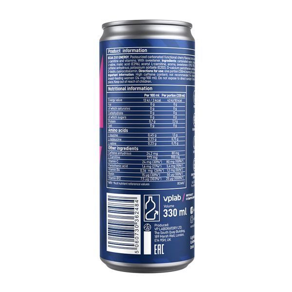BCAA Energy 2:1:1 - 24x330ml Cherry 2023-10-4652 фото