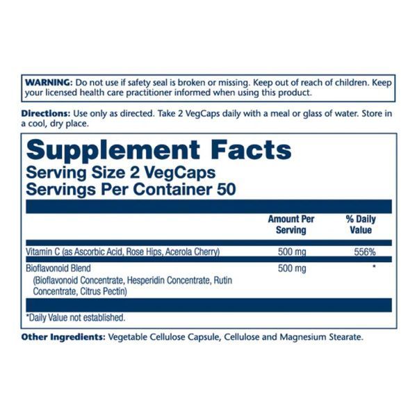 Vitamin C & Bioflavonoids 1:1 500mg - 100 vcaps 2023-10-3153 фото