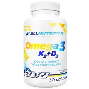 Омега-3 + Вітамін K2 MK-7 + Вітамін D3 ALLNUTRITION Omega 3 K2 D3, 30 капсул 5902837755861 фото