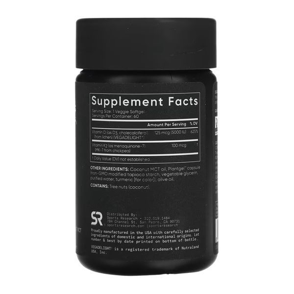 Vegan D3 5000iu + Vitamin K2 100mcg - 60 softgels 2023-10-4010 фото