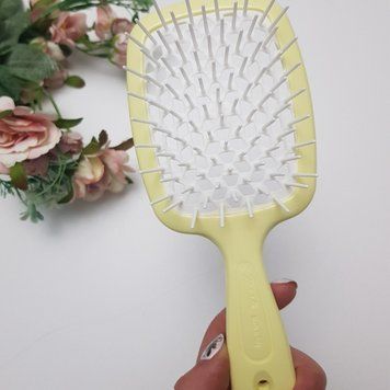 Гребінець для волосся Janeke Superbrush The Original Italian Yellow Жовто-біла 8006060607601 фото