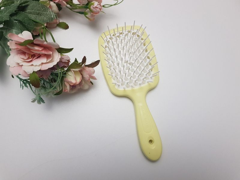 Гребінець для волосся Janeke Superbrush The Original Italian Yellow Жовто-біла 8006060607601 фото