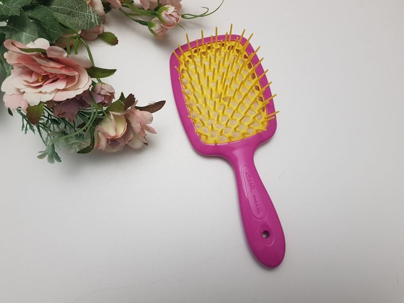 Гребінець для волосся Janeke Superbrush The Original Italian Yellow рожево-жовтий 8006060637943 фото