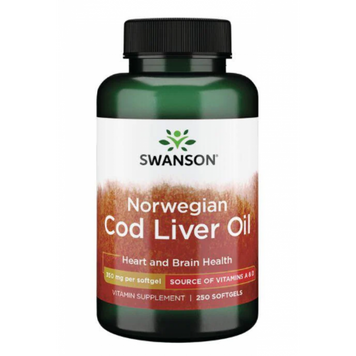 Norwegian Cod Liver Oil - 350mg - 250Sgels 100-30-7459957-20 фото