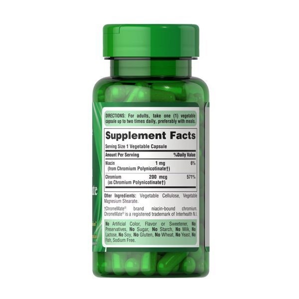 Chromium Polynicotinate 200 mcg Yeast Free - 100 veg caps 2023-10-2465 фото