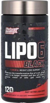 Жироспалювач Nutrex Lipo 6 Black Powerful WLS Extreme Potency, 120 капсул 850005755388 фото