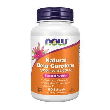Beta Carotene Natural 7500mcg 25000IU - 180 softgels 2023-10-4531 фото