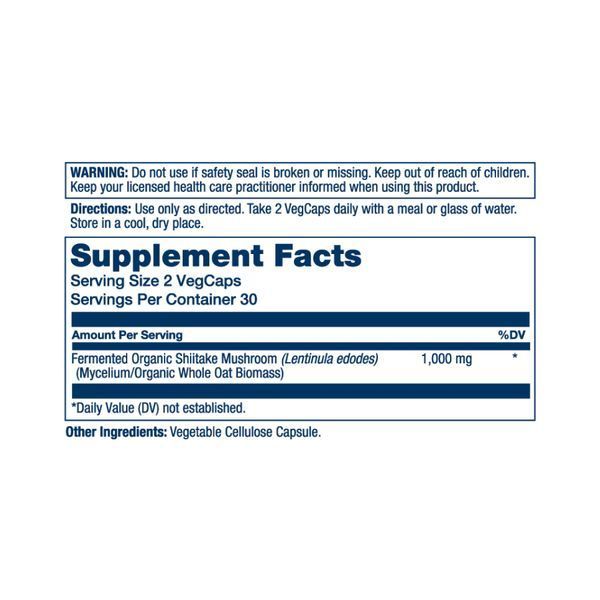 Fermented Shiitake Mushroom 1000mg - 60 vcaps (До 11.25) 2023-10-5416 фото