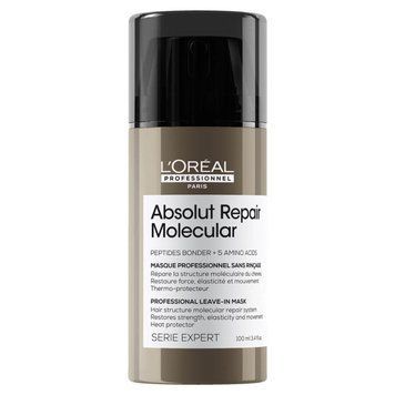 Незмивна маска L'Oreal Absolu Repair Molecular для молекулярного відновлення пошкодженого волосся 100 мл 3474637153489 фото