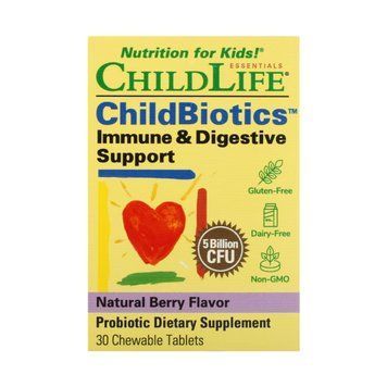 ChildBiotics Immune + Digestive Support - 30 Chewable tabs Natural Berry (До 11.25) 2023-10-5702 фото