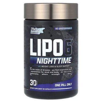 Ультраконцентрований нічний жироспалювач Nutrex Lipo-6 Black Nighttime Ultra Concentrate 30 капсул 850005755562 фото