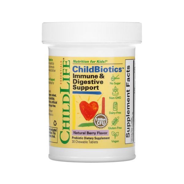 ChildBiotics Immune + Digestive Support - 30 Chewable tabs Natural Berry (До 11.25) 2023-10-5702 фото