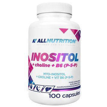 Інозитол і Холін з вітаміном B6 ALLNUTRITION Inositol + Choline + B6 (P-5-P), 100 капсул 5902837756813 фото