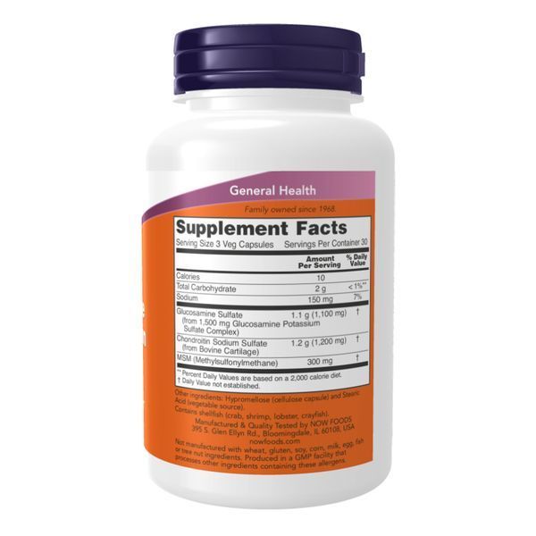 Glucosamine & Chondroitin with MSM - 180 vcaps 2023-10-3872 фото