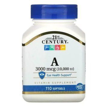 Вітамін А - 21st Century Vitamin A 3000 мкг (10,000 IU) 740985214640 фото