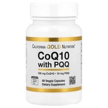 California Gold Nutrition CoQ10 with PQQ, коэнзим Q10 с PQQ, 60 растительных капсул 898220014507 фото