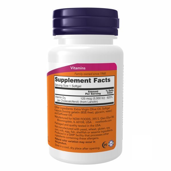 Vitamin D-3 5000 IU - 240 softgels 2022-10-0462 фото