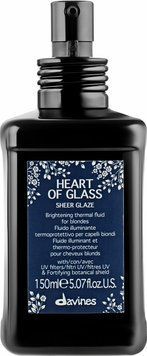 Термозащитный флюид для придания блеску волосам оттенка блонд. Davines Heart Of Glass Sheer Glaze 8004608271741 фото