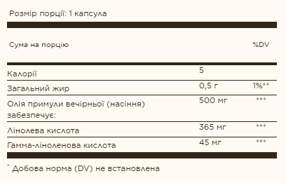 Evening Primrose Oil 500 mg - 90 Softgels 2022-10-0738 фото