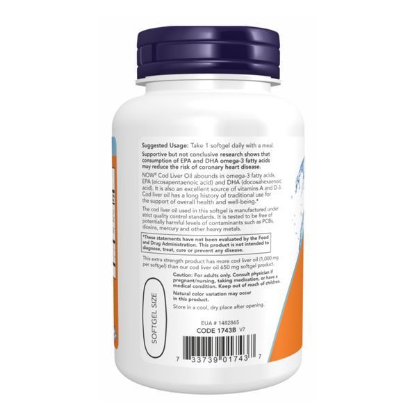 Cod Liver Oil 1000mg - 180 sgels 2022-10-2376 фото